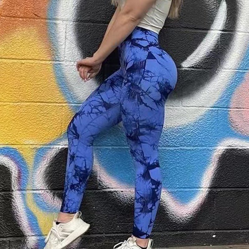 Tie Dye Leggings Women Fitness Yoga Pants Seamless Push Up Workout Tights Gym Sports Legging - Crowned Energy CO.