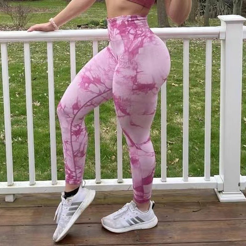 Tie Dye Leggings Women Fitness Yoga Pants Seamless Push Up Workout Tights Gym Sports Legging - Crowned Energy CO.