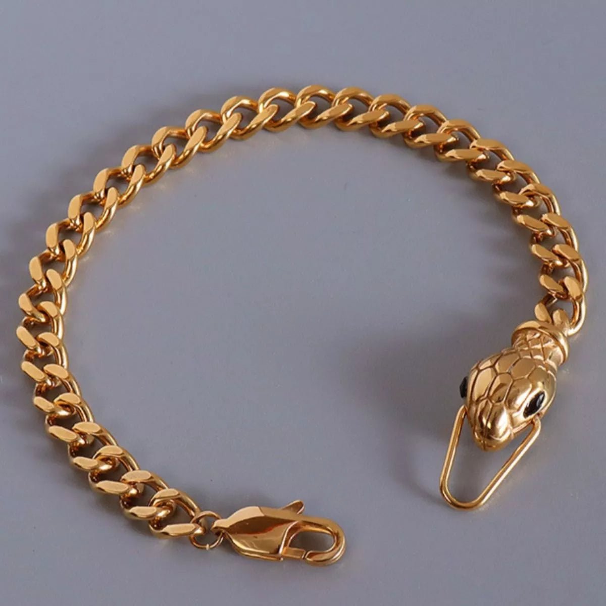 Crowned Energy CO. Gold / One Size Trendsi BRACELET Titanium Steel Zircon Snake Bracelet