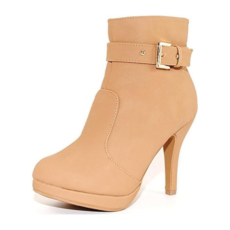 Trend Sup Chic Stiletto Ankle Boots with Buckle - Crowned Energy CO.