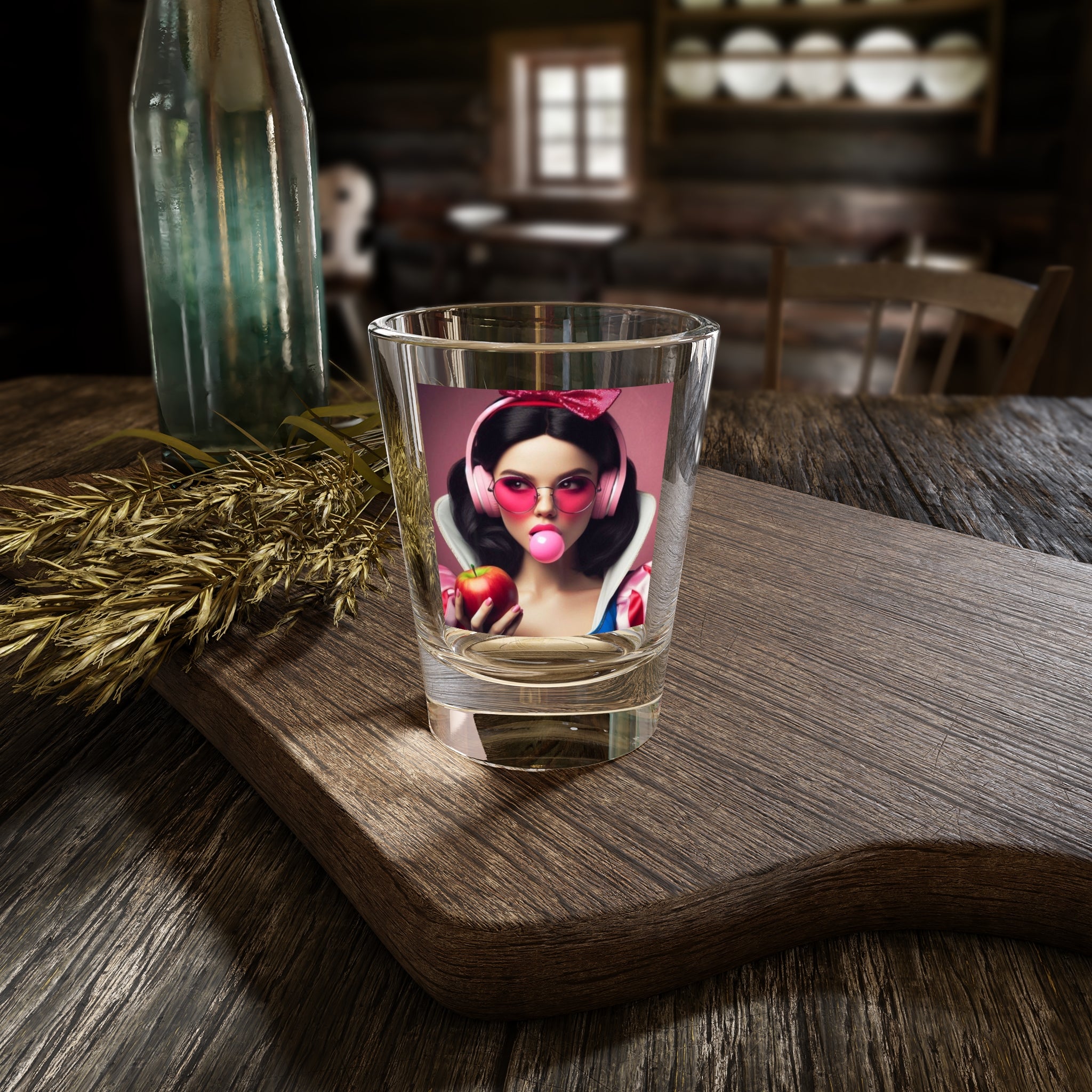 Crowned Energy CO. 1.5oz Printify Mug Trendy Snow White Shot Glass, Fun Décor, Unique Gift, Retro Vibes
