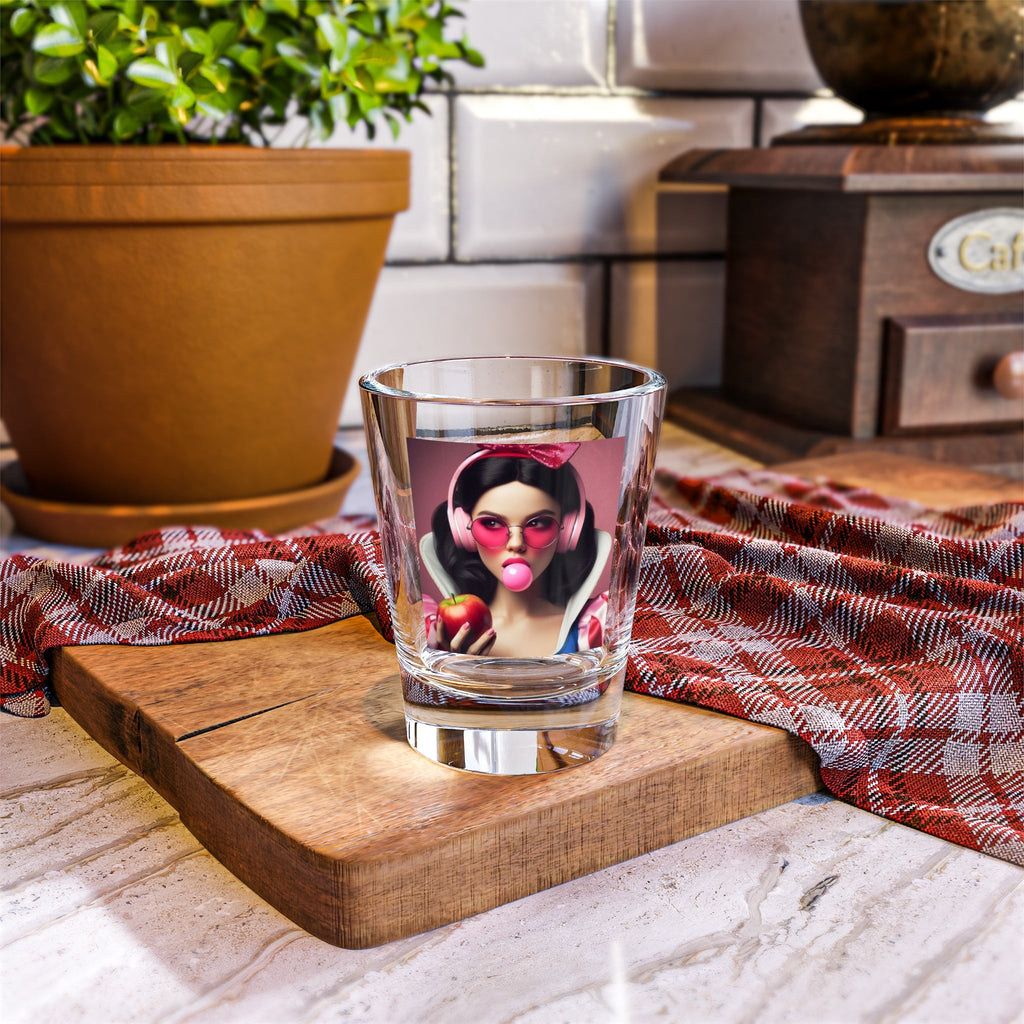 Crowned Energy CO. 1.5oz Printify Mug Trendy Snow White Shot Glass, Fun Décor, Unique Gift, Retro Vibes