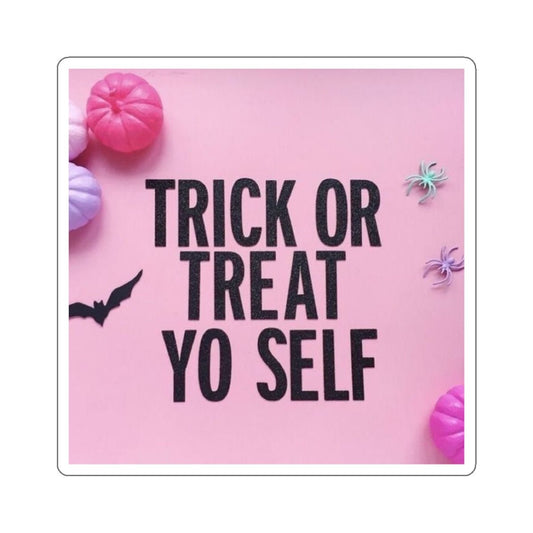 Crowned Energy CO. White / Die-Cut / 2" × 2" Printify Paper products Trick or Treat Die-Cut Stickers, Halloween Decor, Fun Planner Stickers, Party Favors, Kids Crafts, Seasonal Gifts