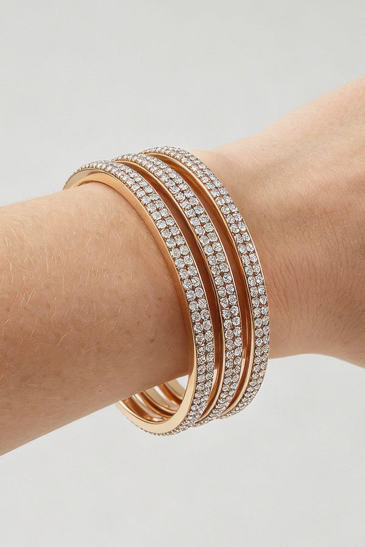 Triple Bejeweled Cuff Bracelet - Crowned Energy CO.