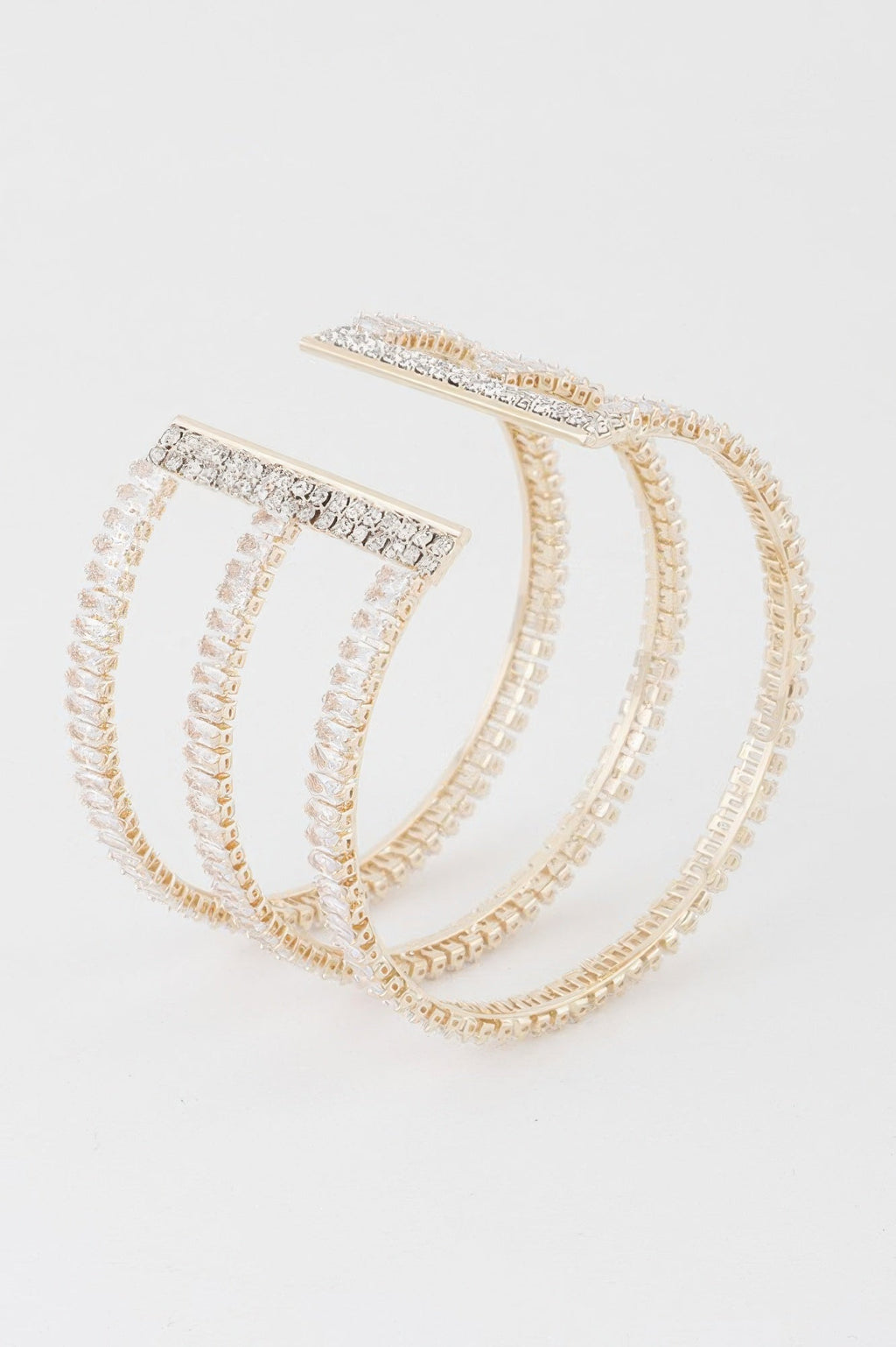 Triple Crystal Open Cuff Bracelet - Crowned Energy CO.