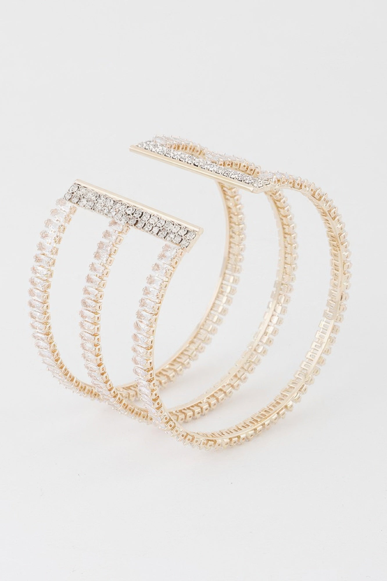 Triple Crystal Open Cuff Bracelet - Crowned Energy CO.