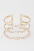 Triple Crystal Open Cuff Bracelet - Crowned Energy CO.