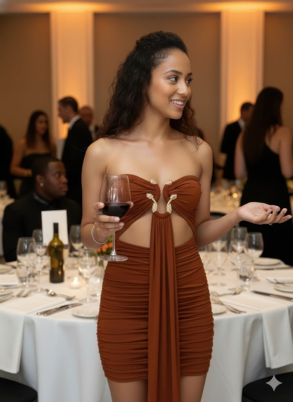 Tube Top Mini Dress With Drape Front - Crowned Energy CO.