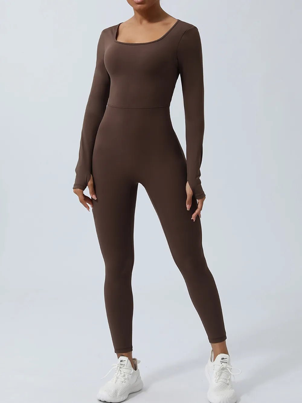 Twisted Backless Long Sleeve Jumpsuit - Crowned Energy CO.