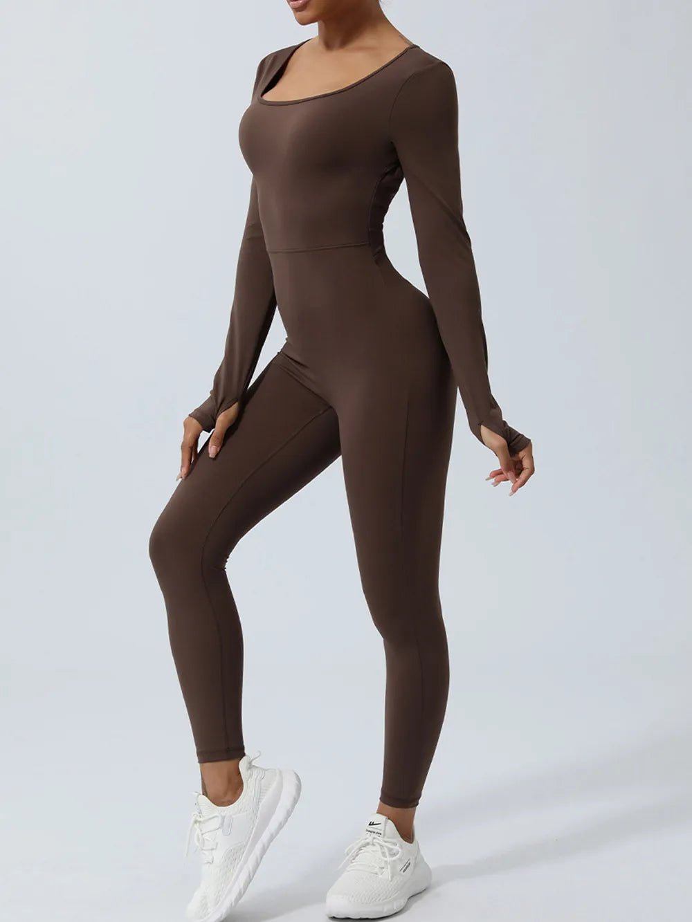 Twisted Backless Long Sleeve Jumpsuit - Crowned Energy CO.
