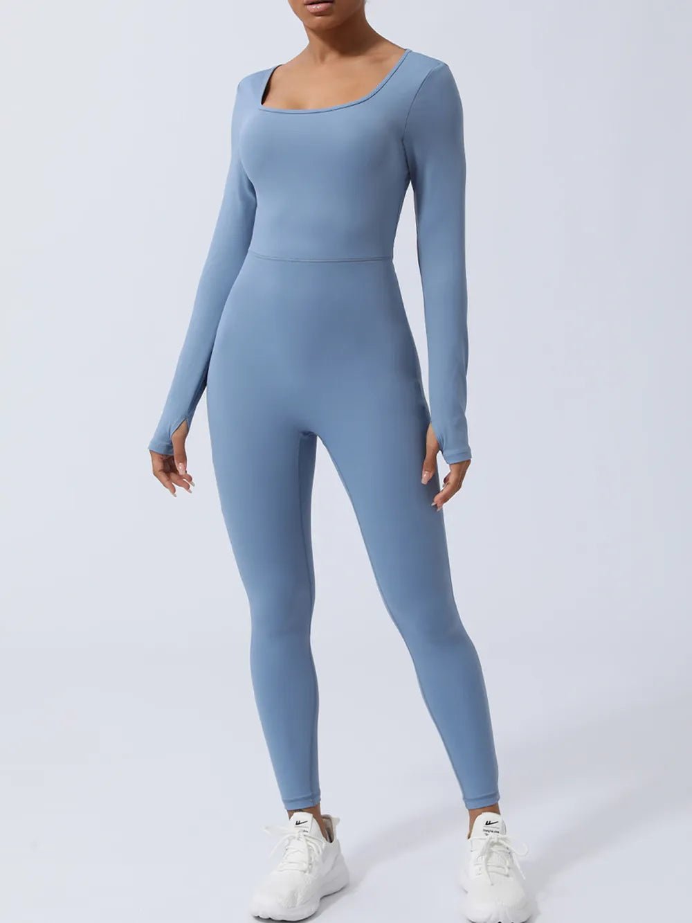 Twisted Backless Long Sleeve Jumpsuit - Crowned Energy CO.
