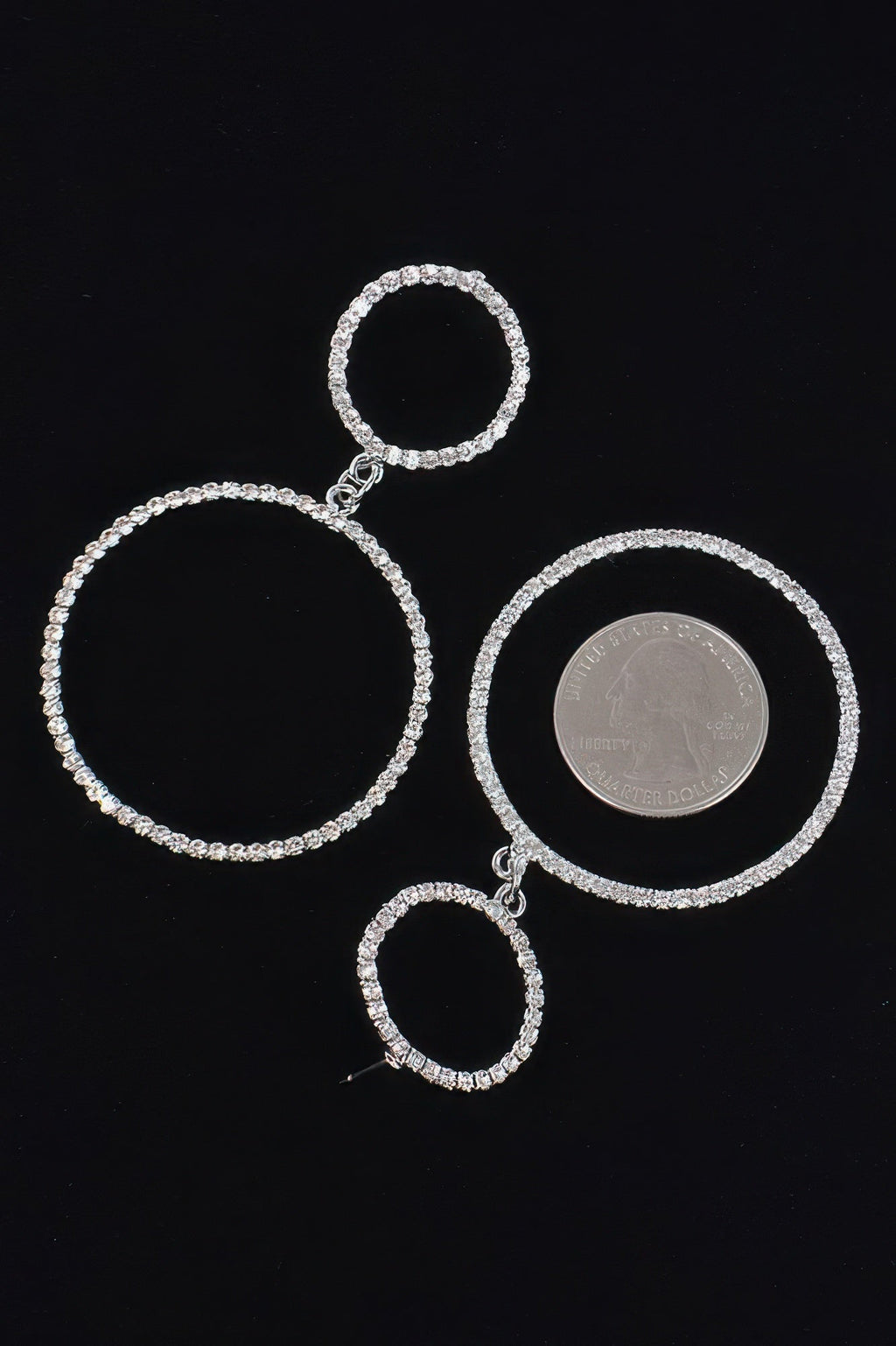 Two Circle Rhinestone Earrings - Crowned Energy CO.