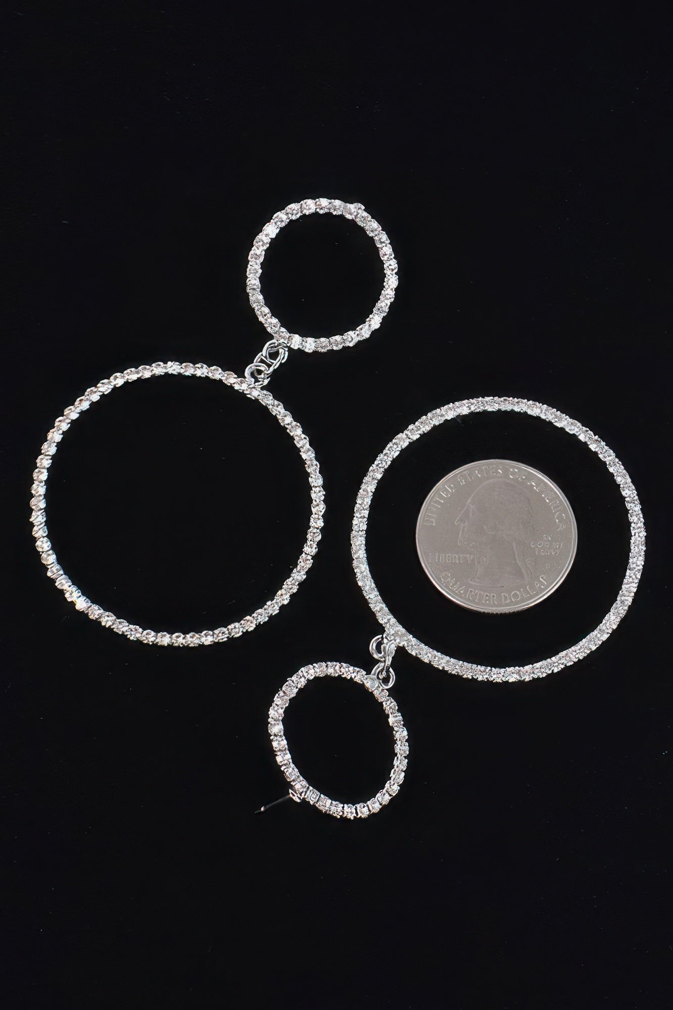 Two Circle Rhinestone Earrings - Crowned Energy CO.