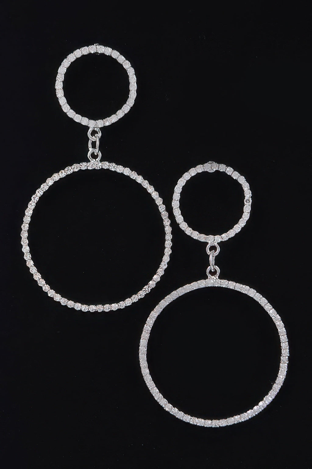 Two Circle Rhinestone Earrings - Crowned Energy CO.