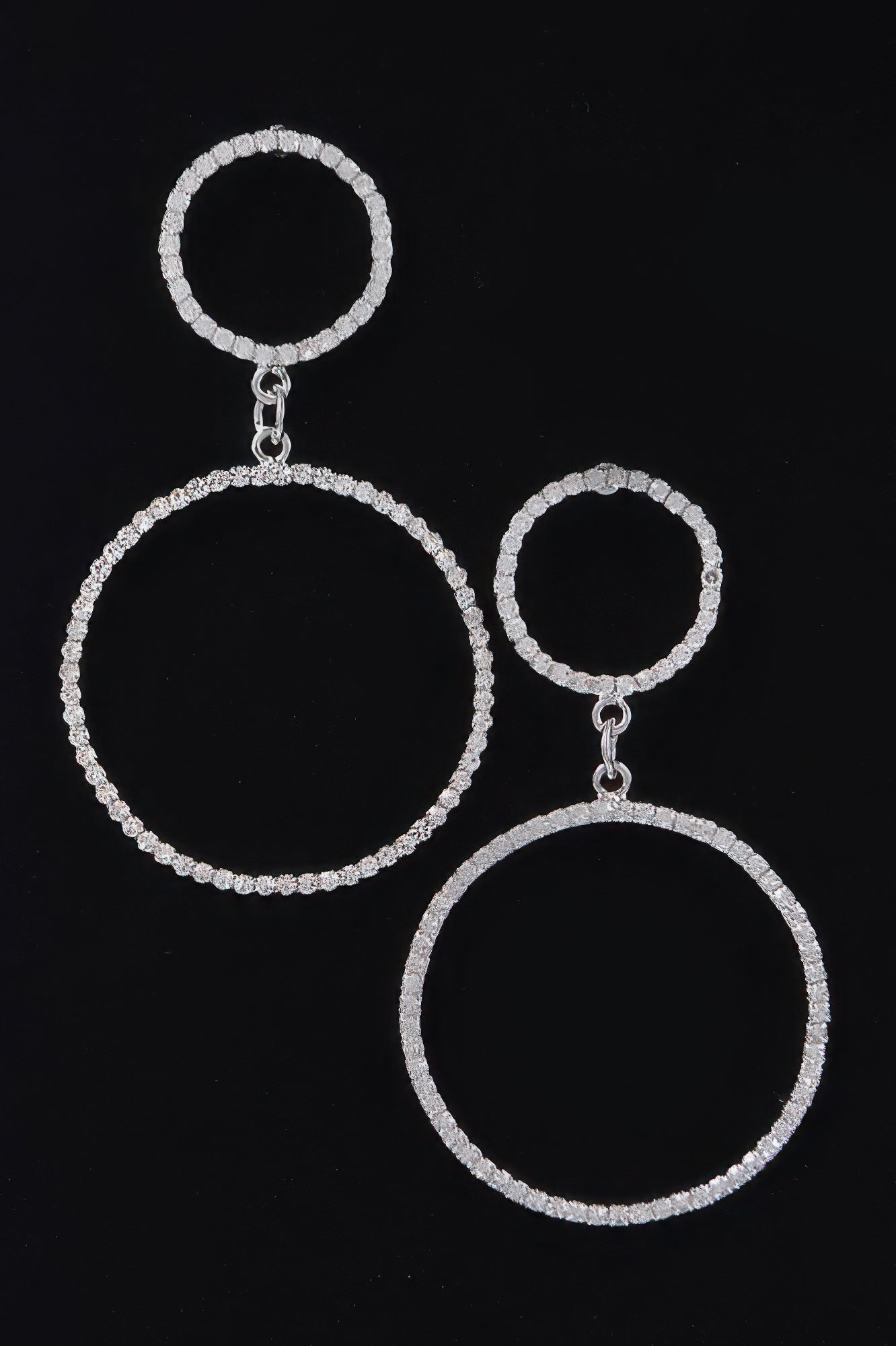 Two Circle Rhinestone Earrings - Crowned Energy CO.