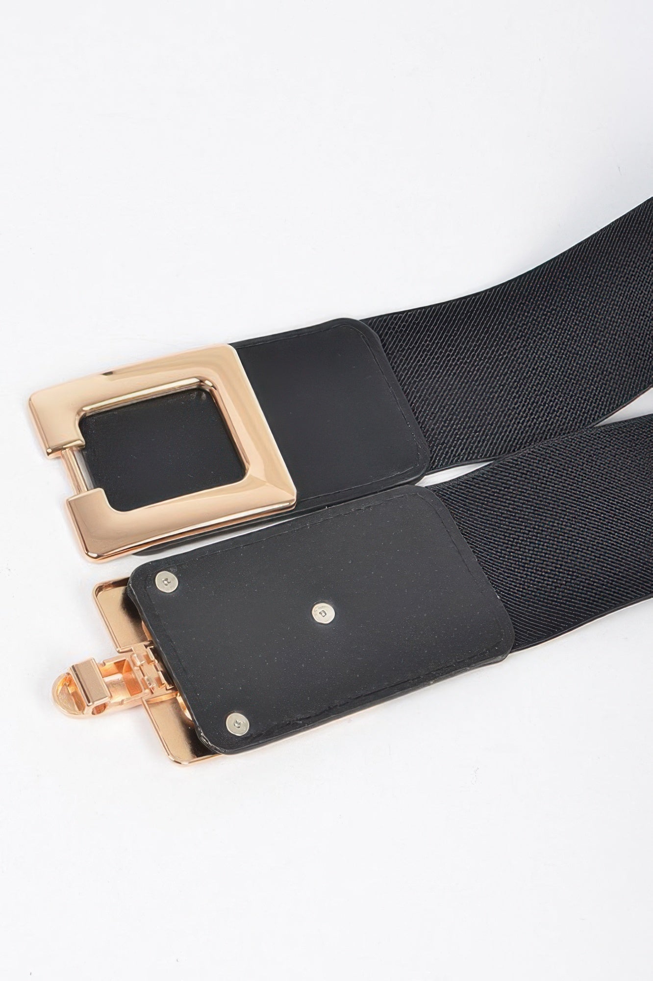 Two Square Buckle Elastic Belt - Crowned Energy CO.