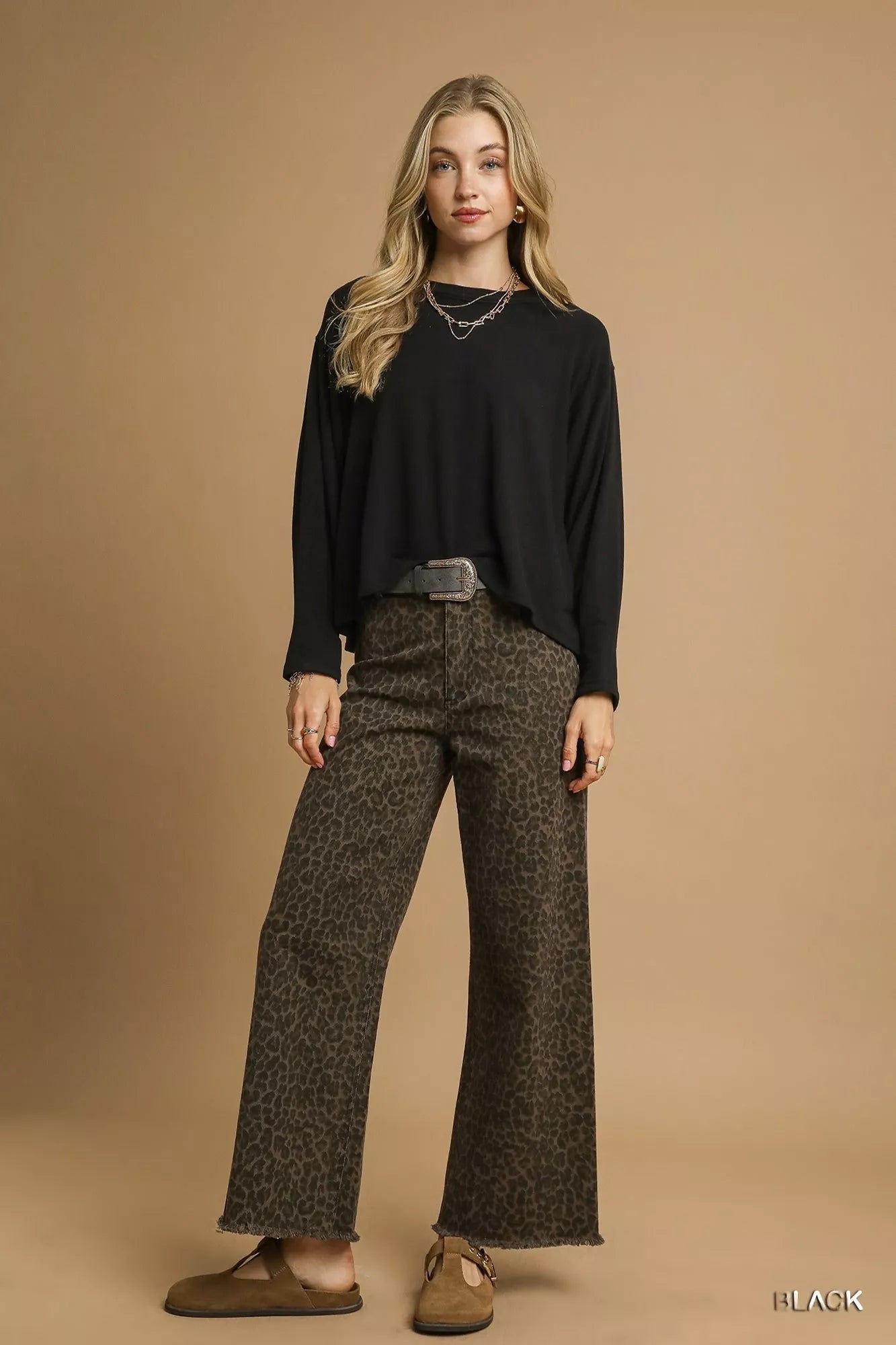 Umgee Brushed Fleeve Crewneck Top - Crowned Energy CO.