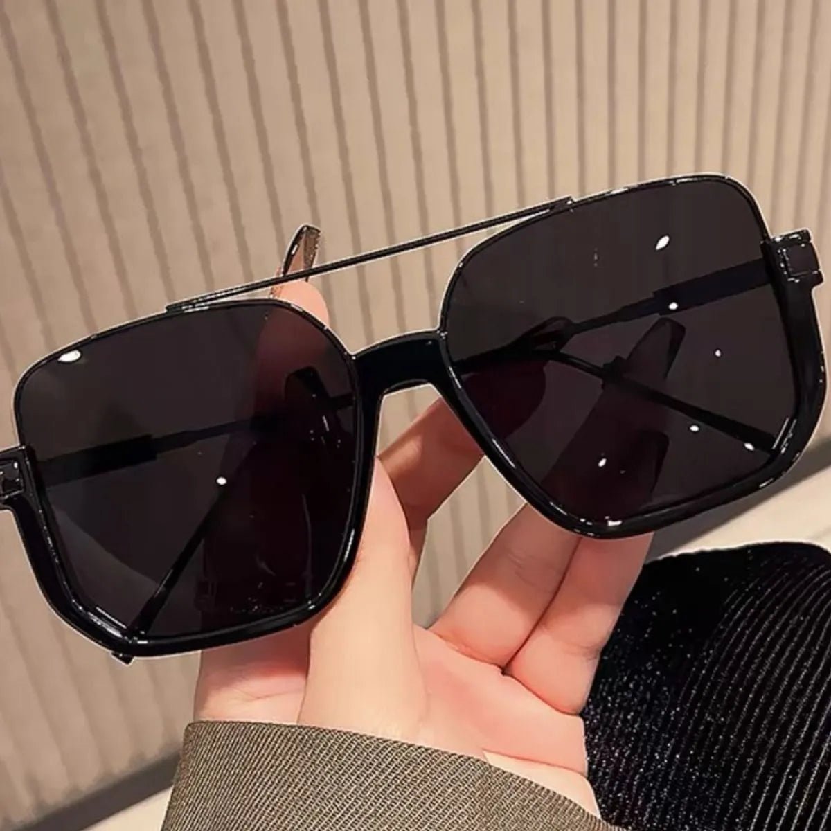 Crowned Energy CO. Black Frame gray sheet / One Size Trendsi Accessories UV Protection Square Sunglasses