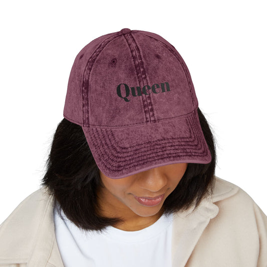 Crowned Energy CO. One size / Maroon Printify Hats Vintage Embroidered Cap | Trendy Fashion Hat, Queen Cap for Women