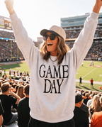 Vintage Washed Game Day Oversized Graphic Sweatshirt - Crowned Energy CO.