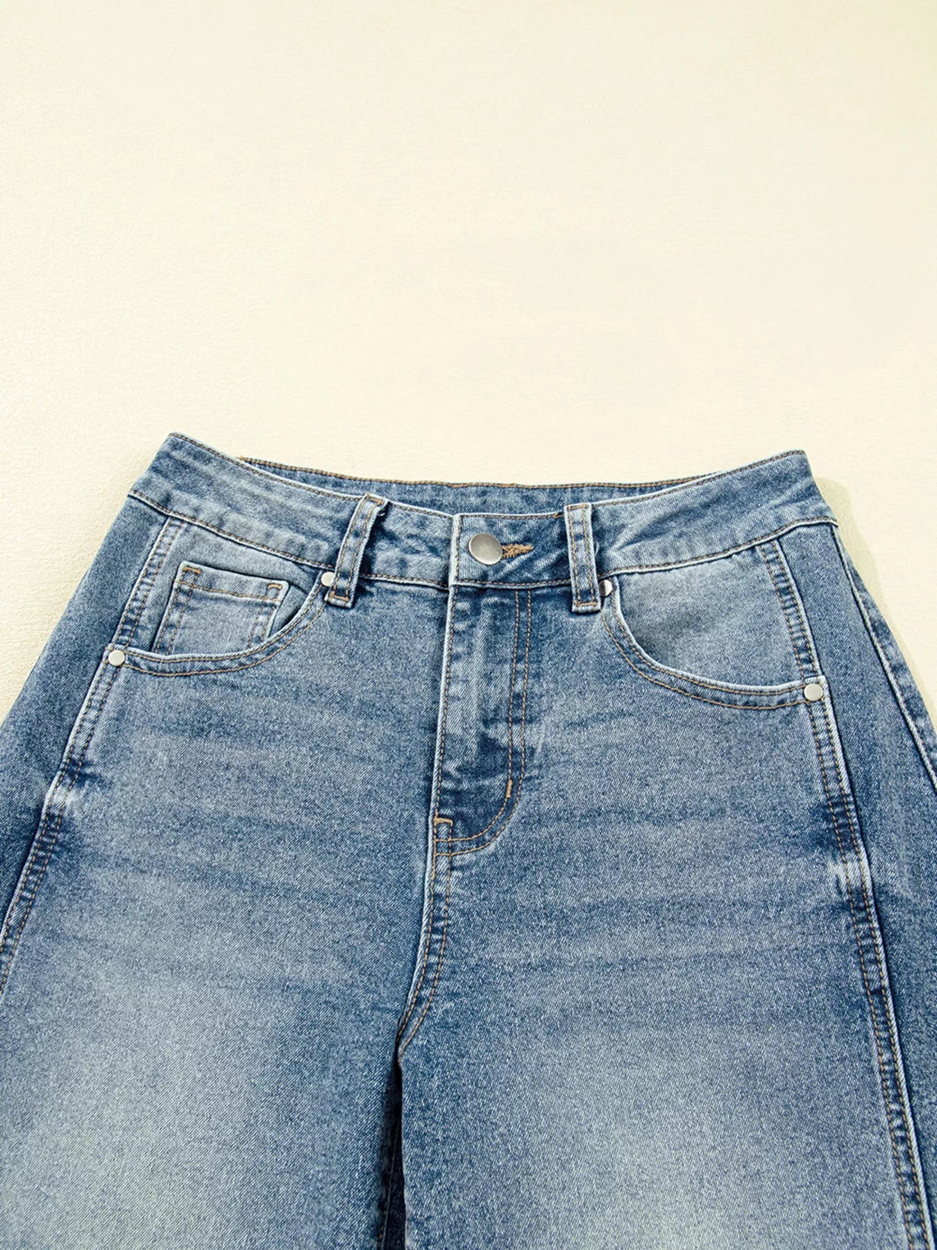 Vintage Washed Seam Detail Shift Jeans - Crowned Energy CO.