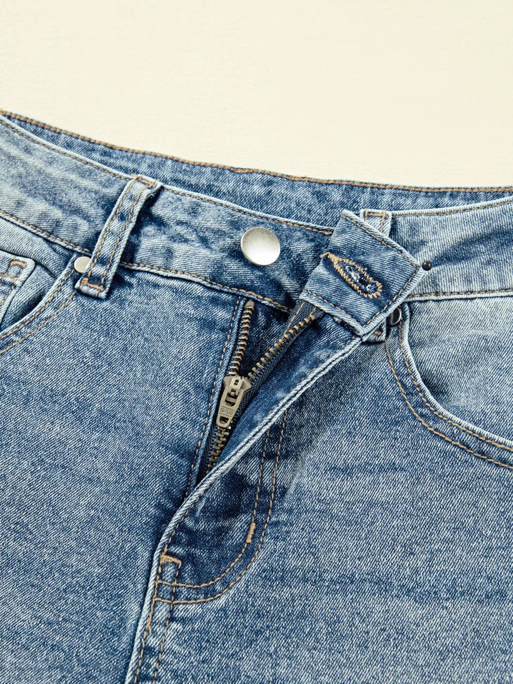 Vintage Washed Seam Detail Shift Jeans - Crowned Energy CO.