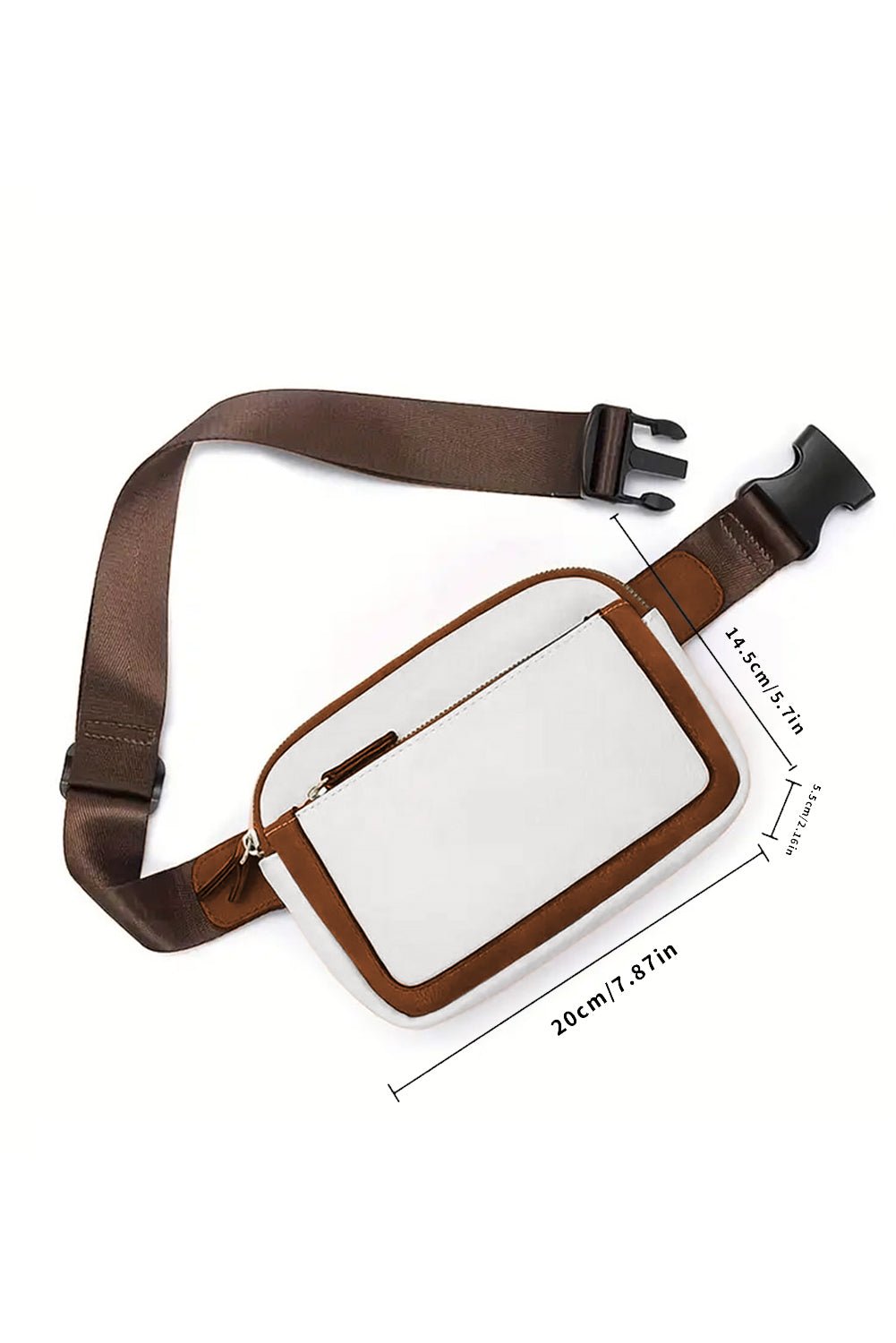 White Adjustable Strap Mini PU Leather Crossbody Bag - Crowned Energy CO.