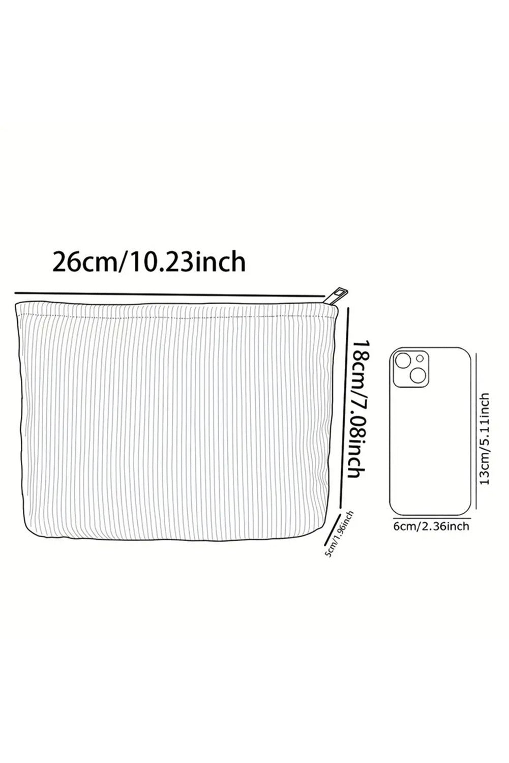 White Easter Bunny Print Corduroy Makeup Storage Bag - Crowned Energy CO.