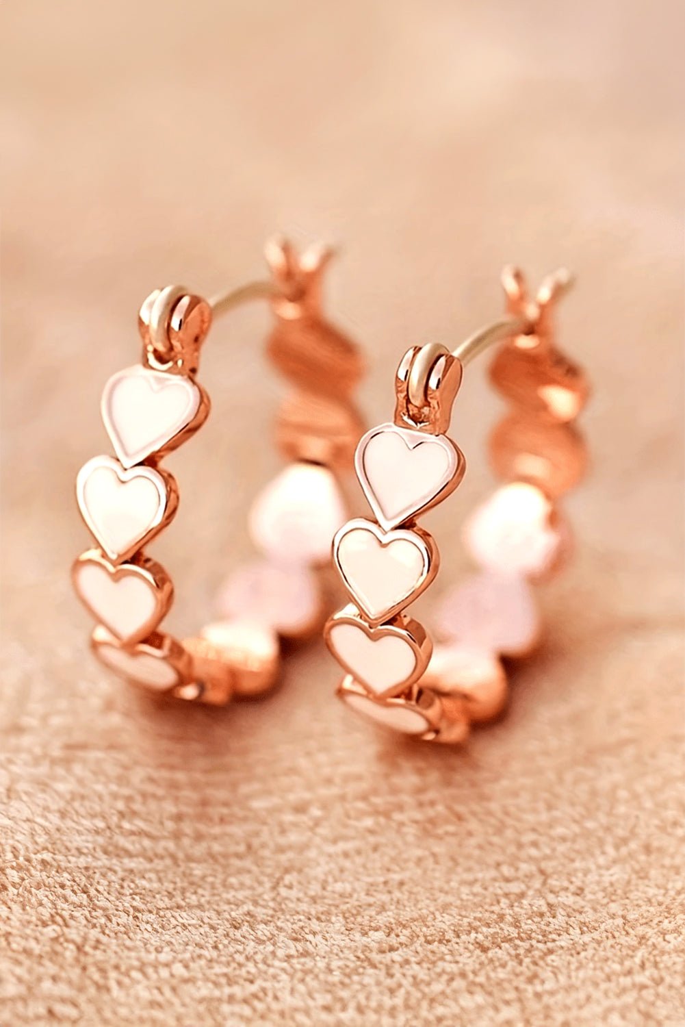White Heart Shape Plated Alloy Small Hook Earrings - Crowned Energy CO.