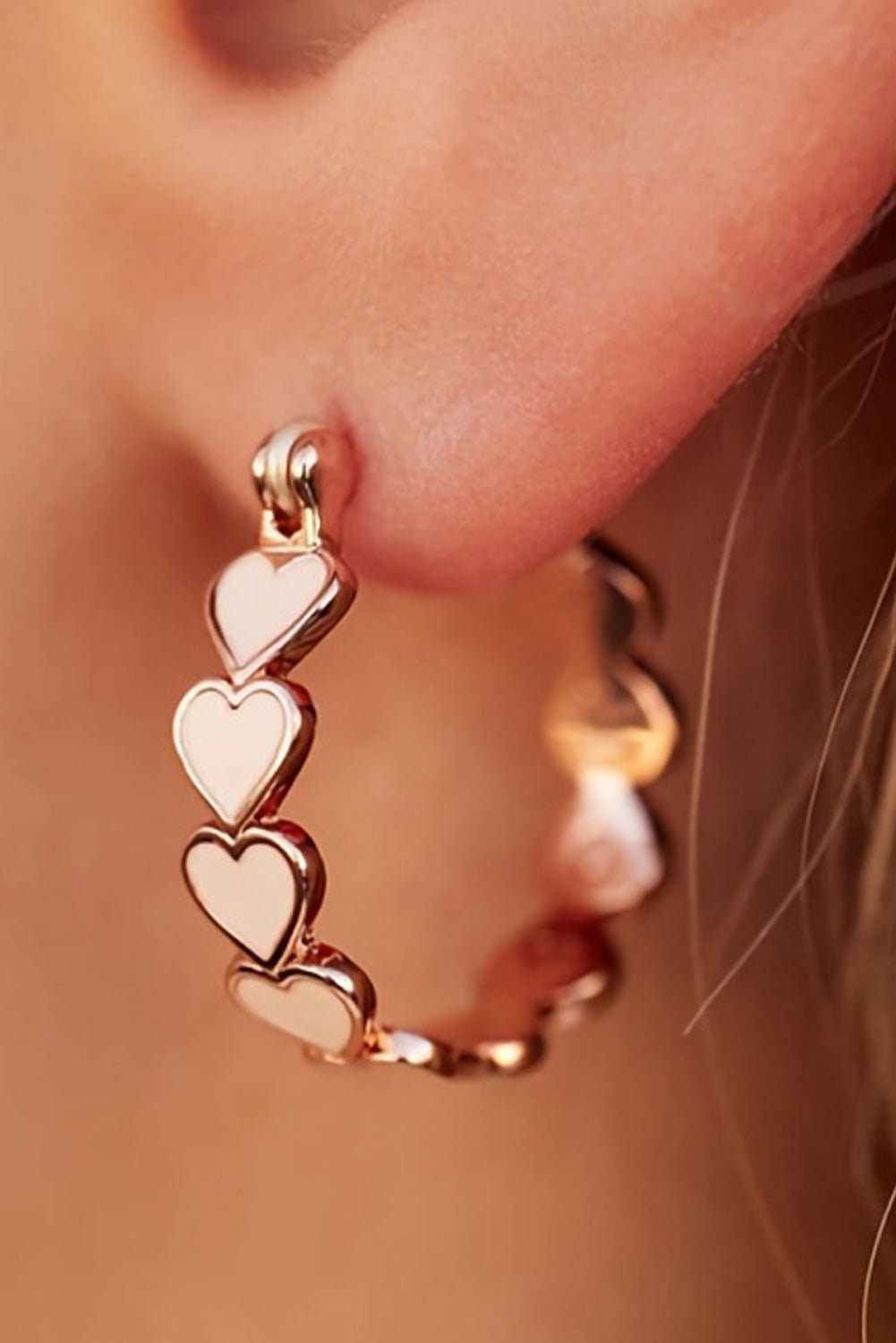 White Heart Shape Plated Alloy Small Hook Earrings - Crowned Energy CO.