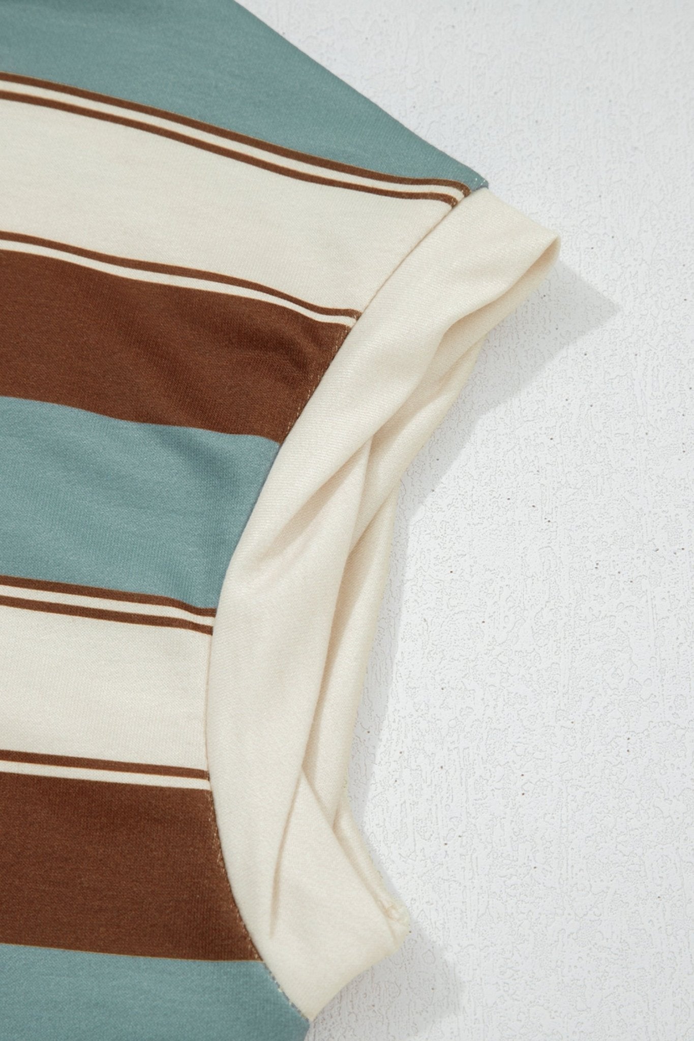 White Stripe Button Polo Collar Tee Drawstring Elastic Waist Patchwork 2pcs Short Set - Crowned Energy CO.