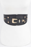 Wide Belt Buckle Elastic Belt - Crowned Energy CO.