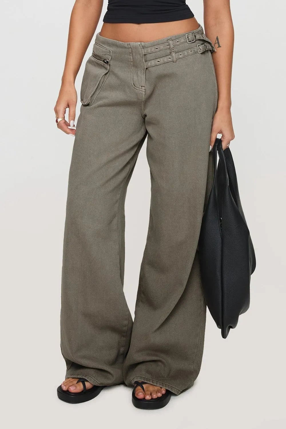 Wide Leg Jeans with Pockets - Crowned Energy CO.