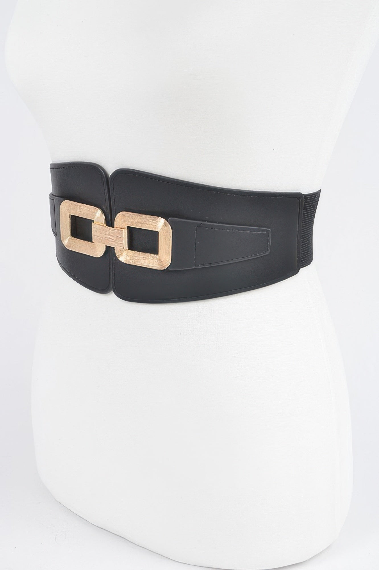 Wide Metal Link Plus Size Elastic Belt - Crowned Energy CO.