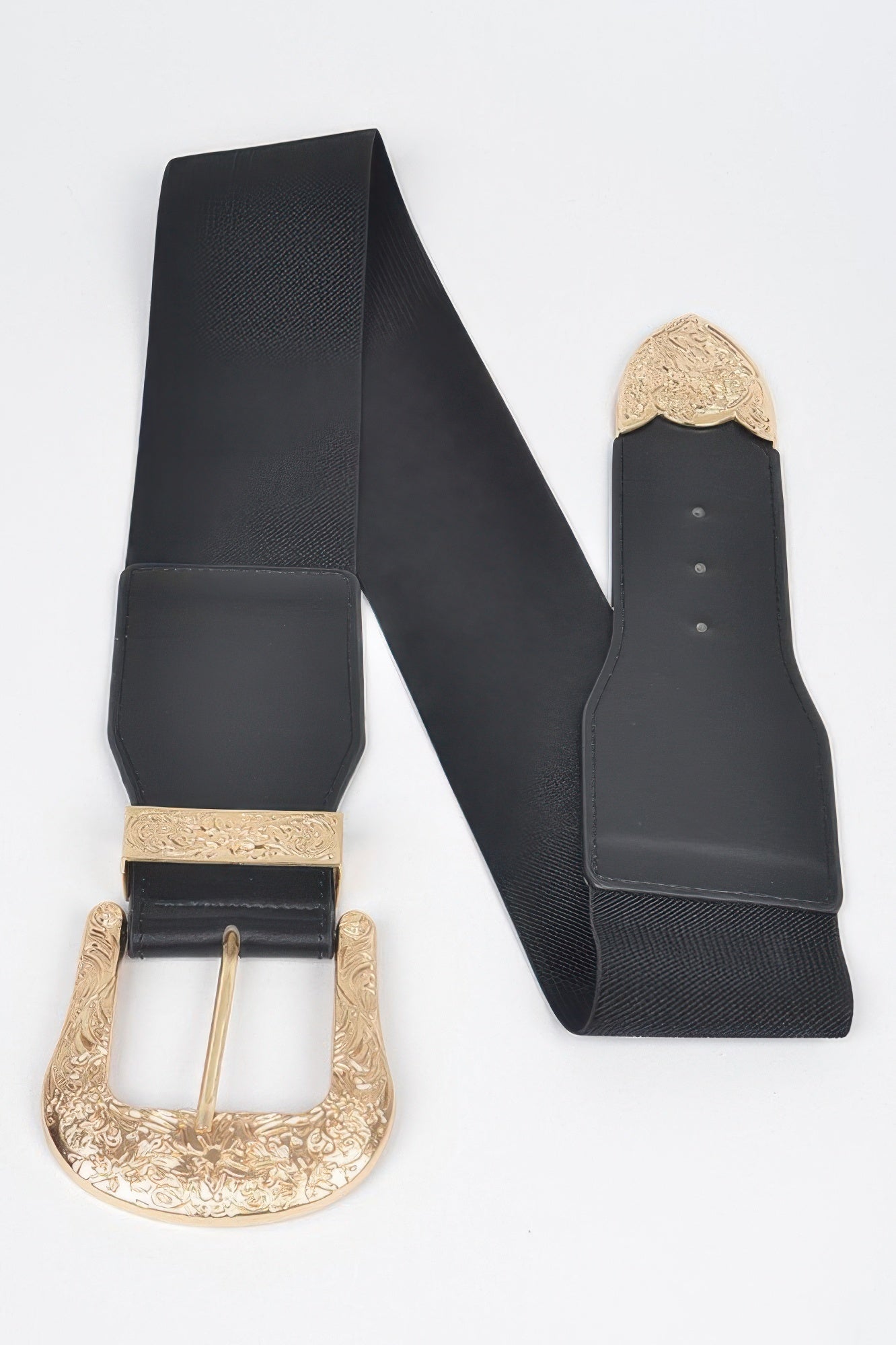 Wide Multi Metal Plus Size Elastic Belt - Crowned Energy CO.