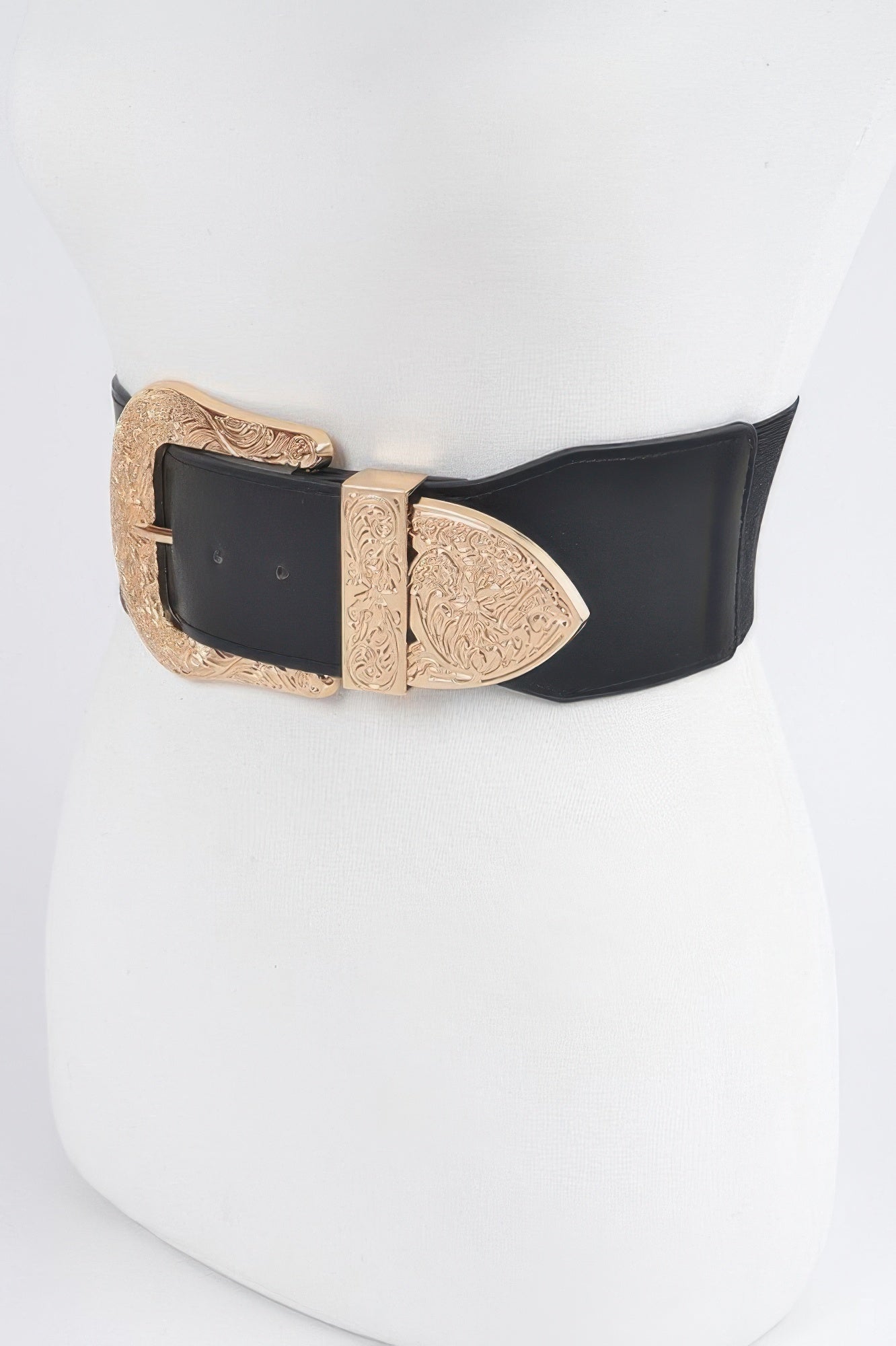 Wide Multi Metal Plus Size Elastic Belt - Crowned Energy CO.