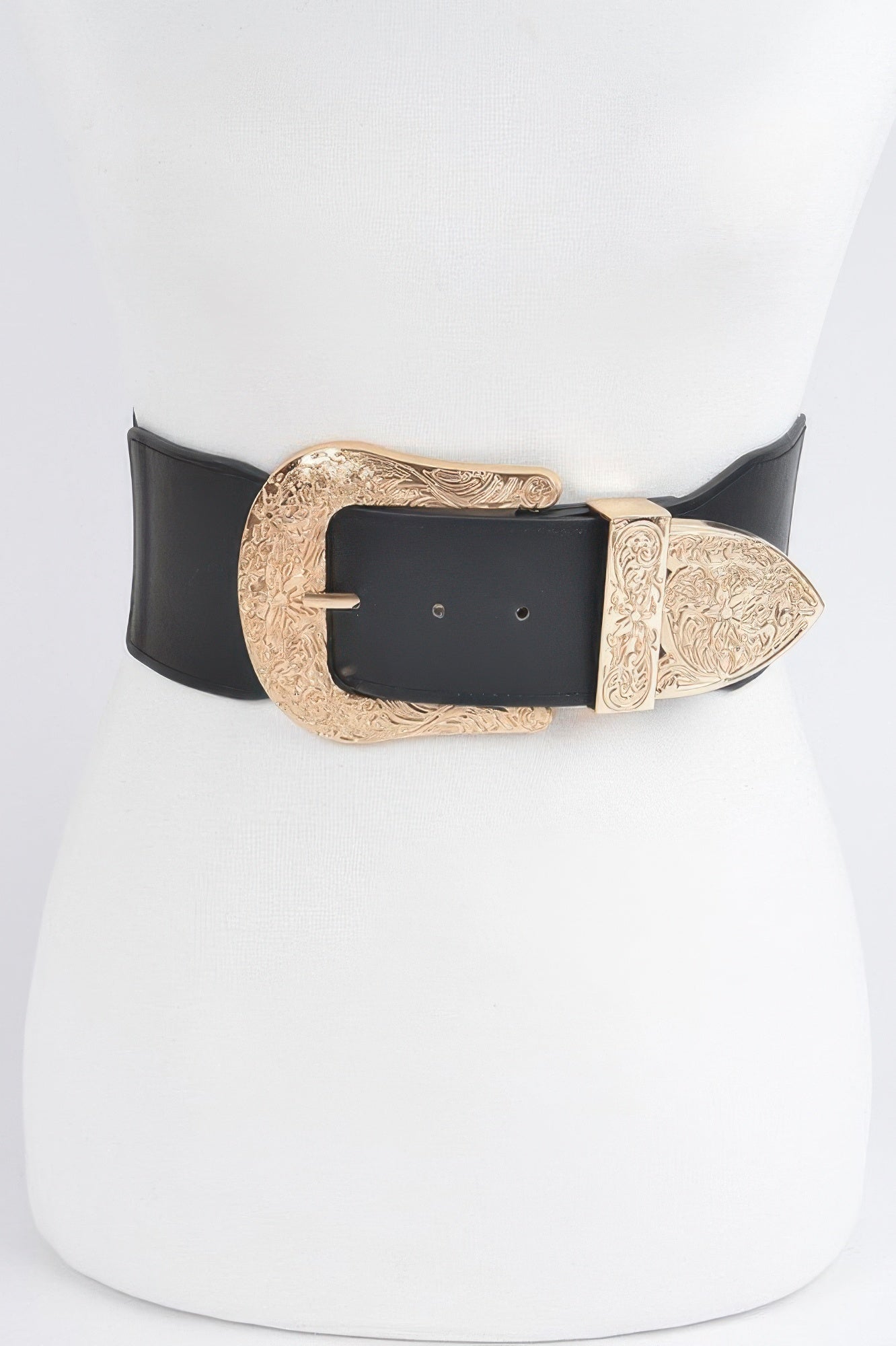 Wide Multi Metal Plus Size Elastic Belt - Crowned Energy CO.