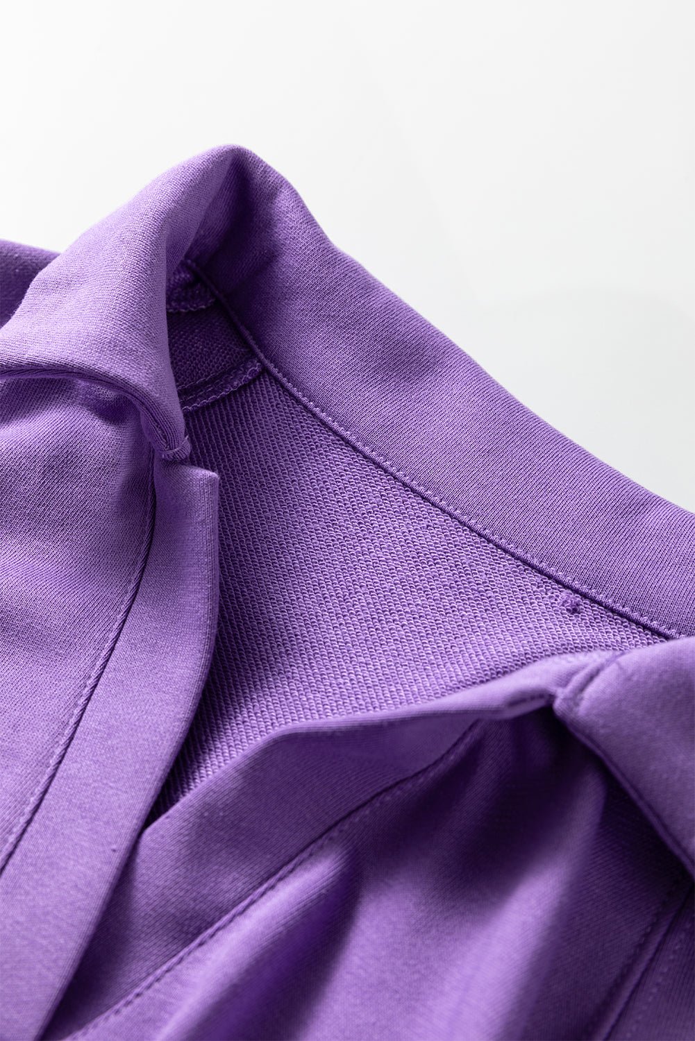 Crowned Energy CO. Wisteria / S / 65%Polyester+35%Cotton Dear-Lover Dropshipping Two Piece Sets/Pant Sets Wisteria Solid Color Collared Pullover and Central Seam Pants Set