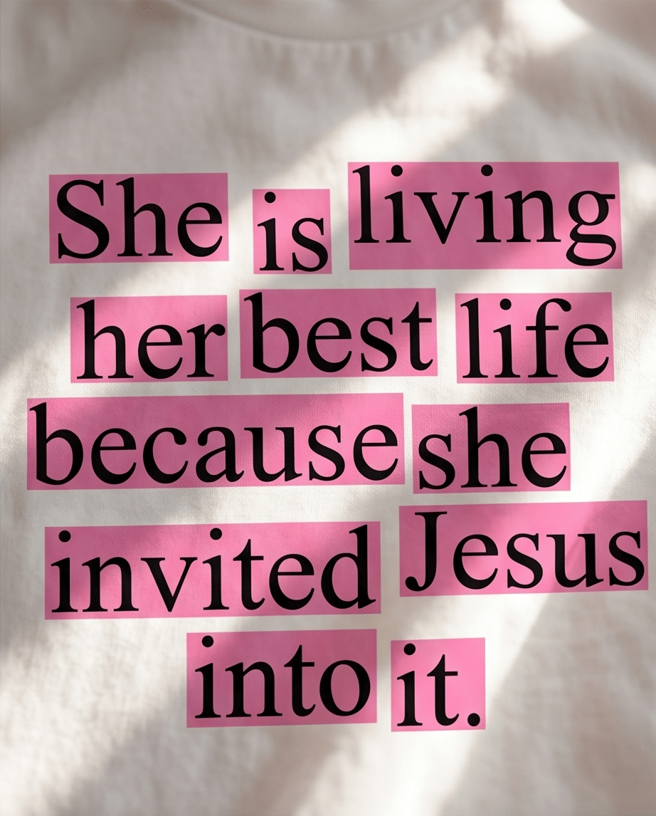 Women’s Christian Graphic Tee – Living Her Best Life - Crowned Energy CO.