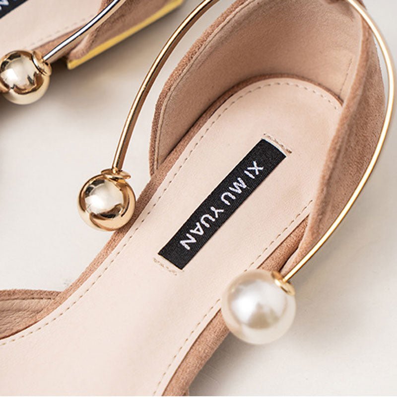 Women's Elegant Pearl Decor Point Toe Flats | ZAKAPOP - Crowned Energy CO.