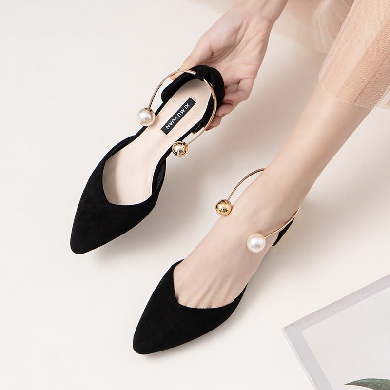 Women's Elegant Pearl Decor Point Toe Flats | ZAKAPOP - Crowned Energy CO.