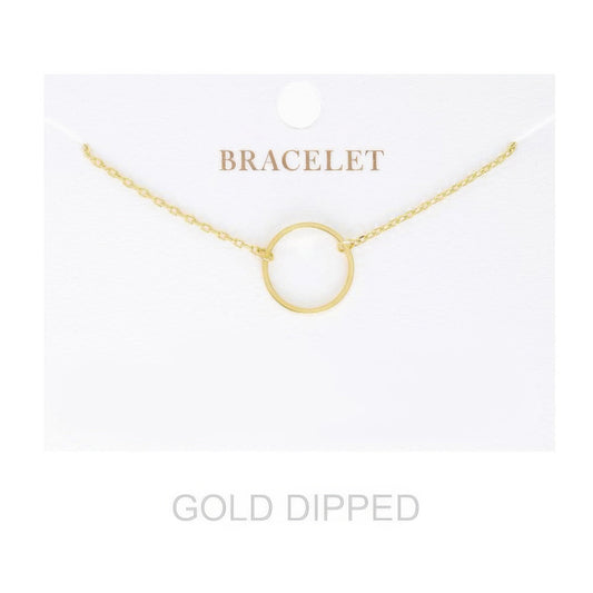 Crowned Energy CO. Gold.G SOMETHING SPECIAL LA BRACELET Women's Gold Dipped Open Circle Bracelet