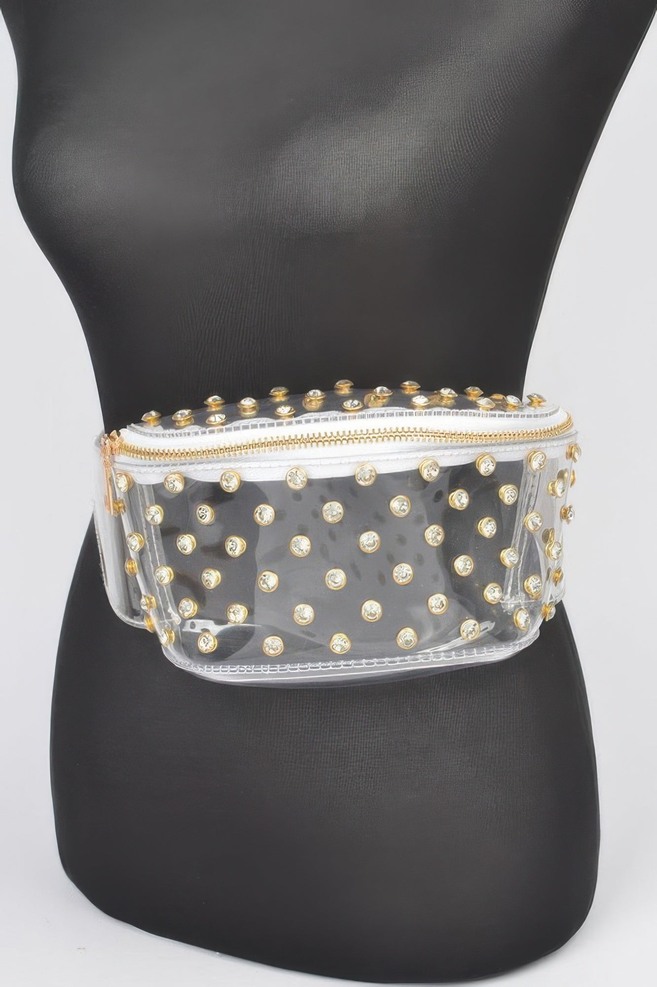 Crowned Energy CO. Clear Gold CCWHOLESALECLOTHING Fanny Pack Women's Rhinestone Mesh Fanny Pack