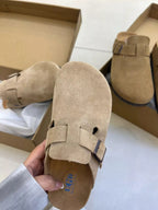 Women’s Round Toe Buckle Slip - On Flats - Crowned Energy CO.