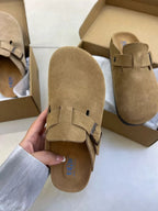 Women’s Round Toe Buckle Slip - On Flats - Crowned Energy CO.