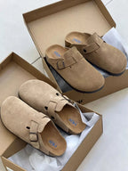 Women’s Round Toe Buckle Slip - On Flats - Crowned Energy CO.