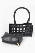 Woven Faux Leather Bag - Crowned Energy CO.
