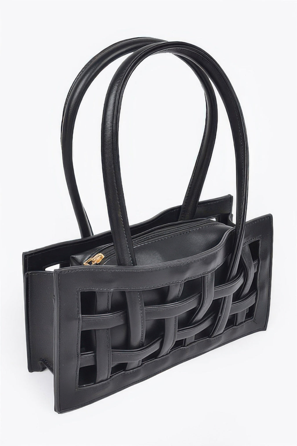 Woven Faux Leather Bag - Crowned Energy CO.