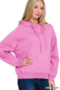 Zenana Drawstring Relaxed Fit Fleece Hoodie - Crowned Energy CO.