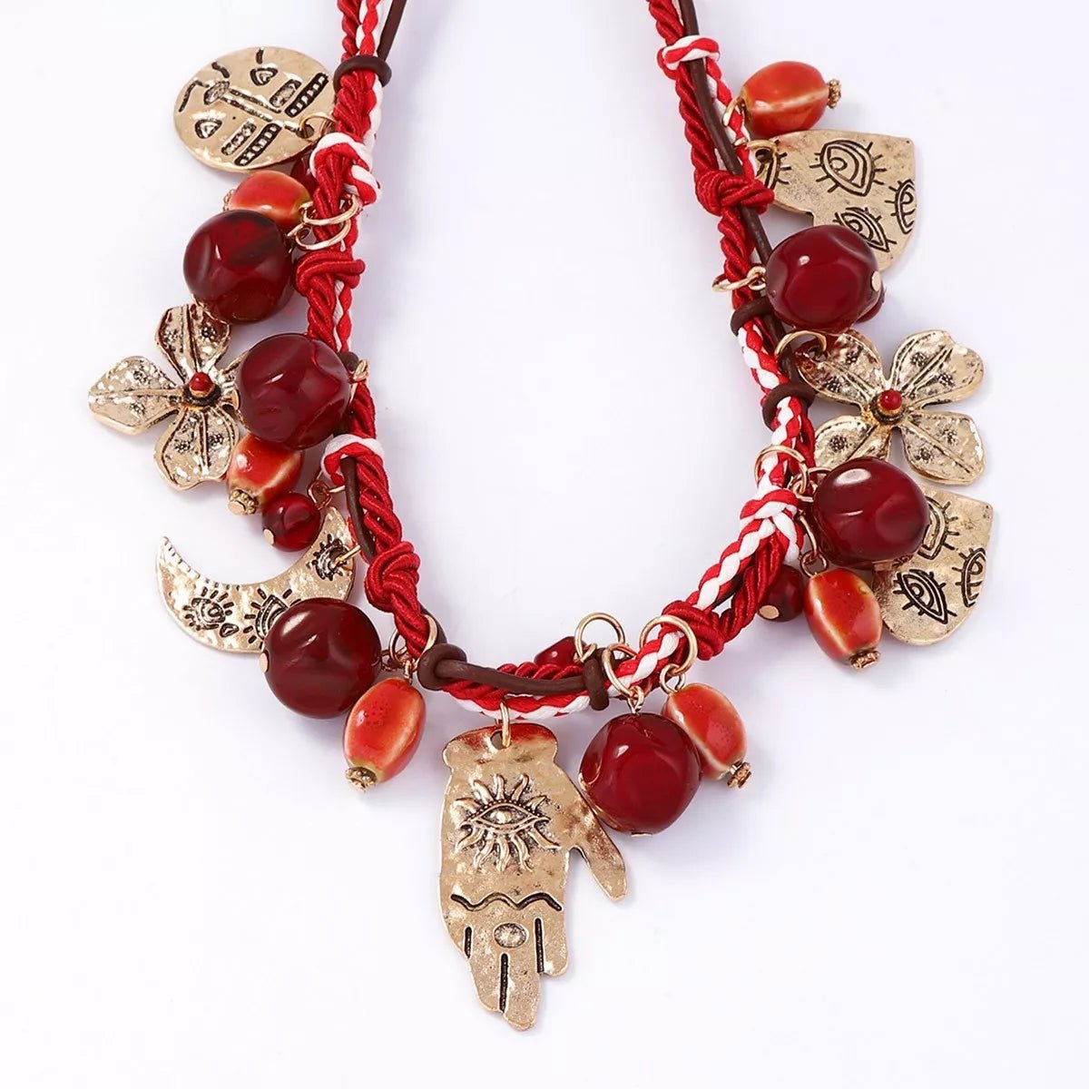 Crowned Energy CO. Rust / onesize Trendsi Jewelry Zinc Alloy Bead Charm Necklace